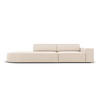 LINKES-SOFA Jodie aus Samt leichtes beige 3 Sitzplätze - Beige, Textil (262/70/102cm) - Micadoni