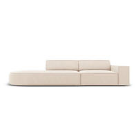 LINKES-SOFA Jodie aus Samt leichtes beige 3 Sitzplätze - Beige, Textil (262/70/102cm) - Micadoni