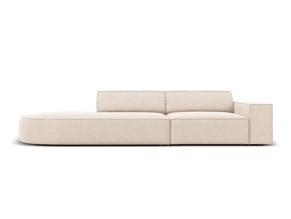 LINKES-SOFA Jodie aus Samt leichtes beige 3 Sitzplätze - Beige, Textil (262/70/102cm) - Micadoni
