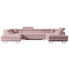 WOHNLANDSCHAFT mit Schlaffunktion und Bettkasten GUSA-U 342x202x107 cm Rosa Cord - Silberfarben/Rosa, Holzwerkstoff/Textil (342/107/202cm) - ALTDECOR