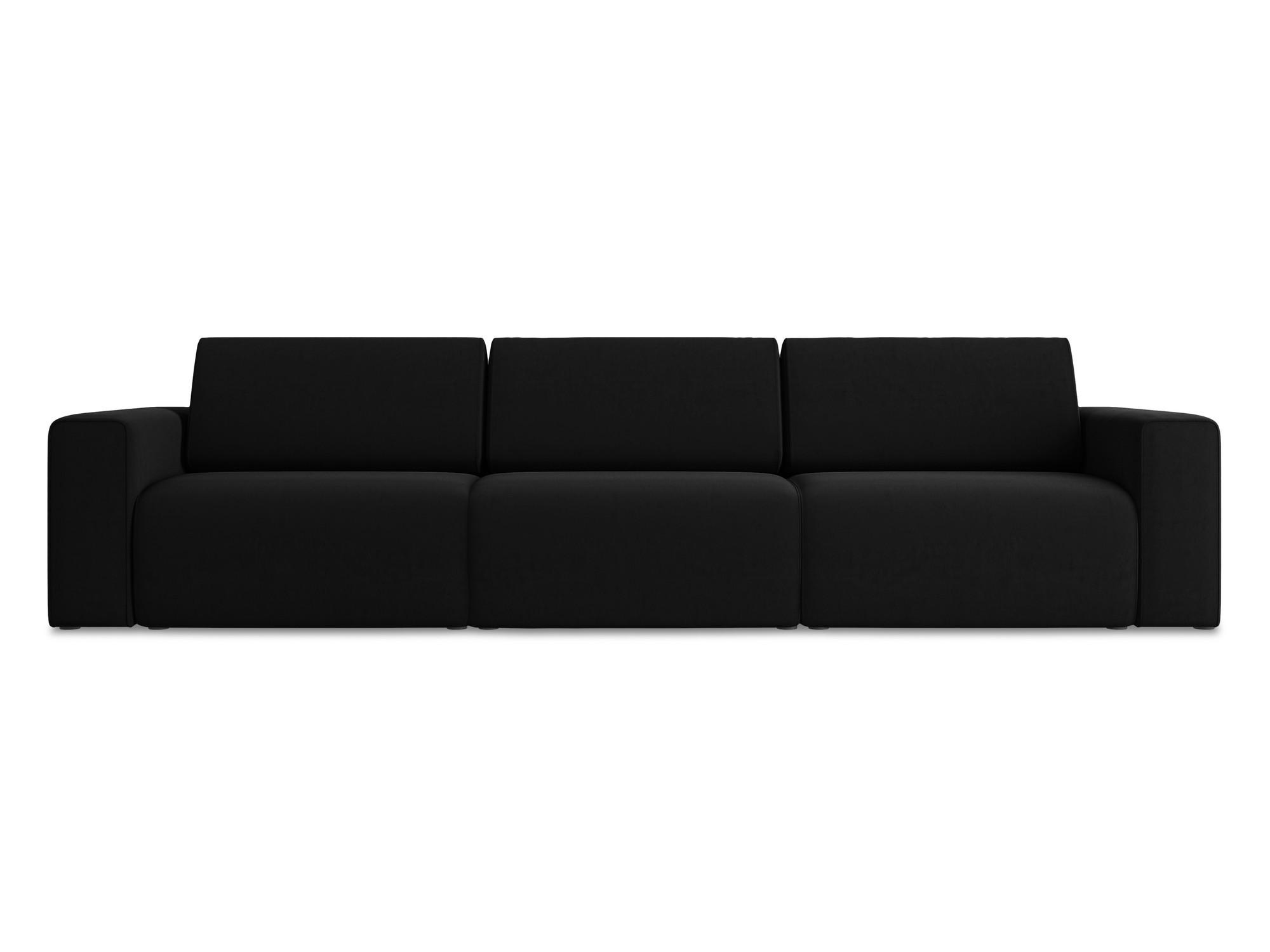 4-SITZER-SOFA Samt Stoff Schwarz - Schwarz/Grau, Kunststoff/Textil (314/80/103cm) - Makamii