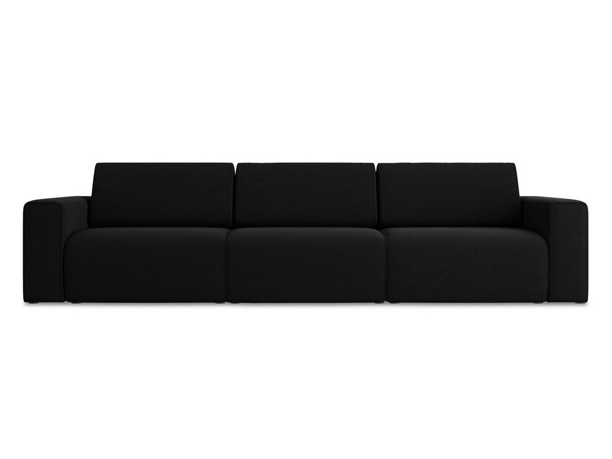 4-SITZER-SOFA Samt Stoff Schwarz - Schwarz/Grau, Kunststoff/Textil (314/80/103cm) - Makamii