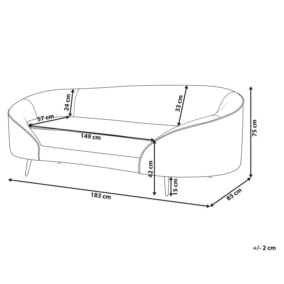 SOFA 3-Sitzer Beige Savar - Beige, Textil (183/75/85cm) - Beliani