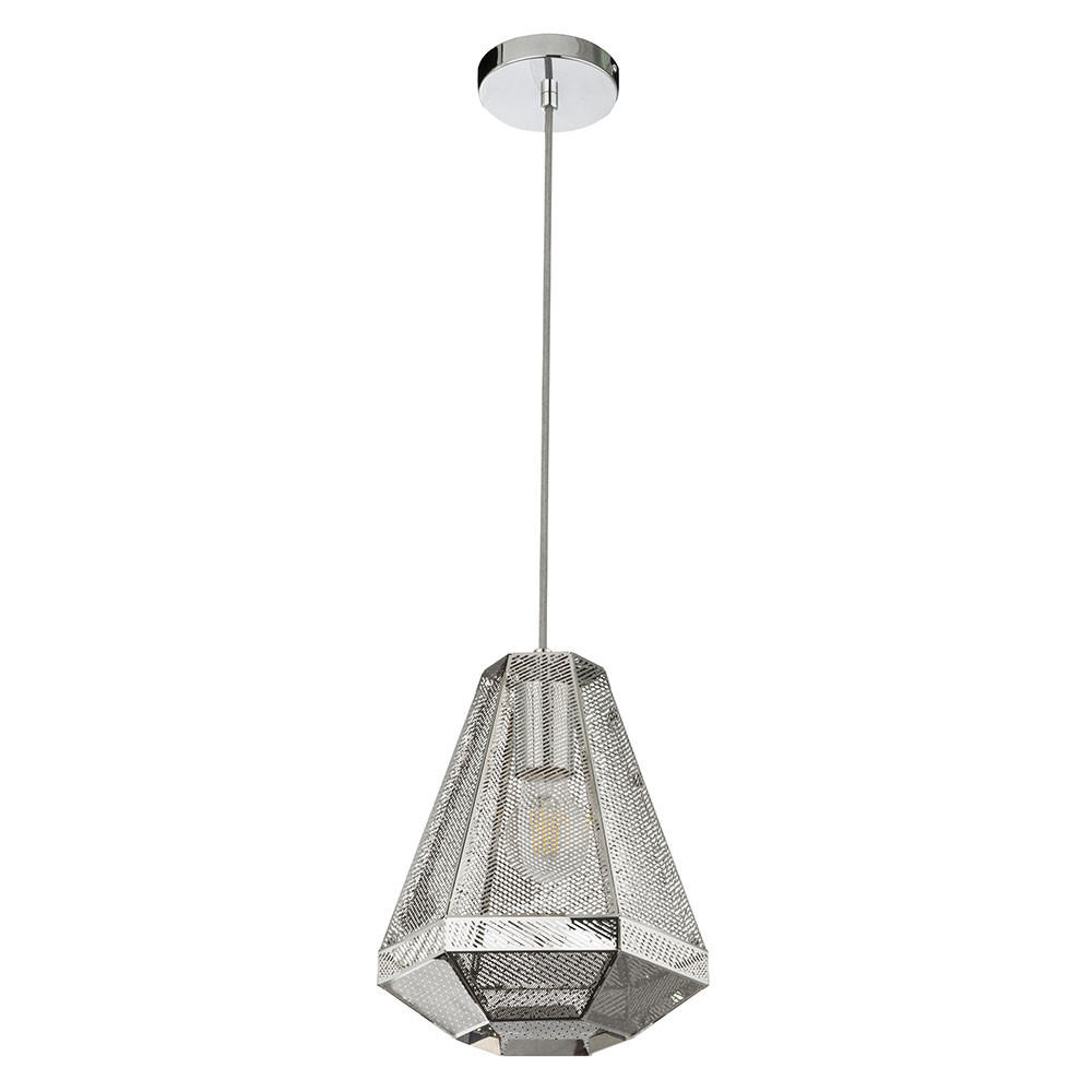 HÄNGELEUCHTE BRANDON Chrom Silber - Silberfarben, Metall (24/24/129cm) - Globo Lighting