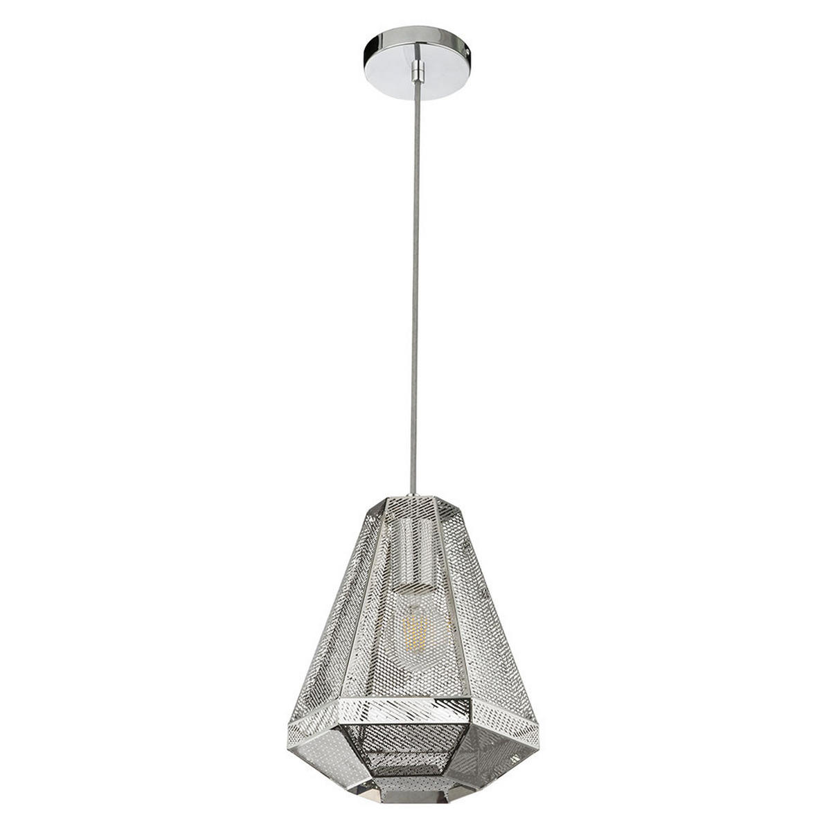 HÄNGELEUCHTE BRANDON Chrom Silber - Silberfarben, Metall (24/24/129cm) - Globo Lighting