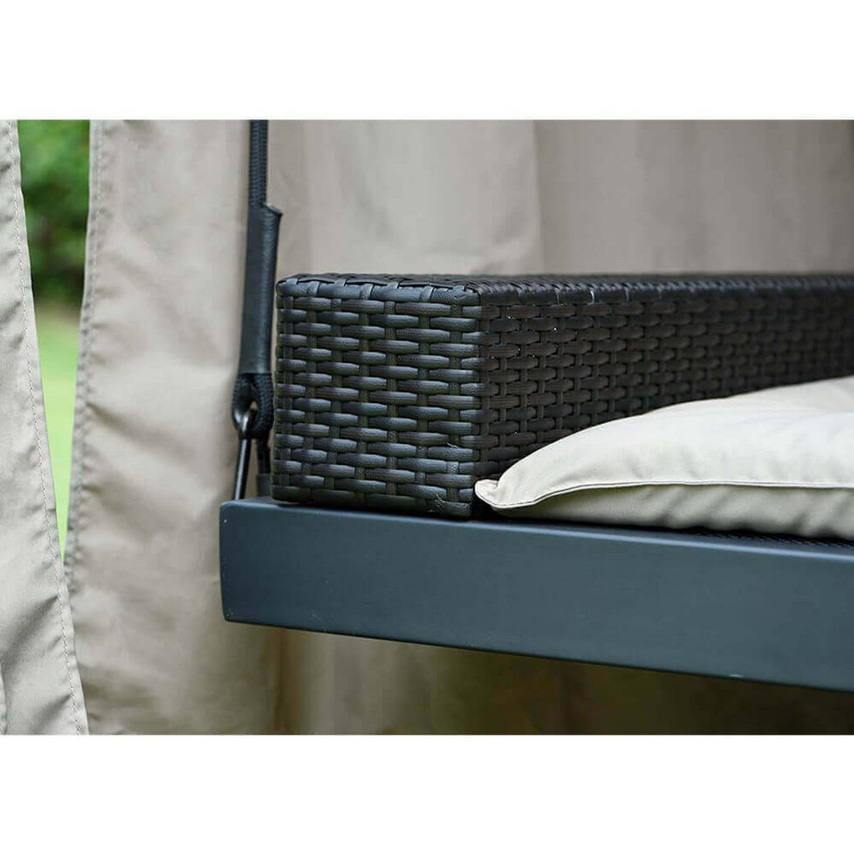 PAVILLON Gartenliege PROVENCE - Anthrazit, Metall (180/210/236cm) - Home Deluxe