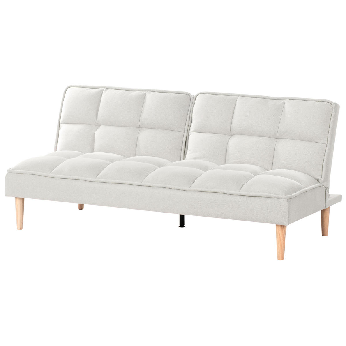 SCHLAFSOFA 3-Sitzer Stoff Cremeweiß Siljan - Creme, Textil (177/80/80cm) - Beliani