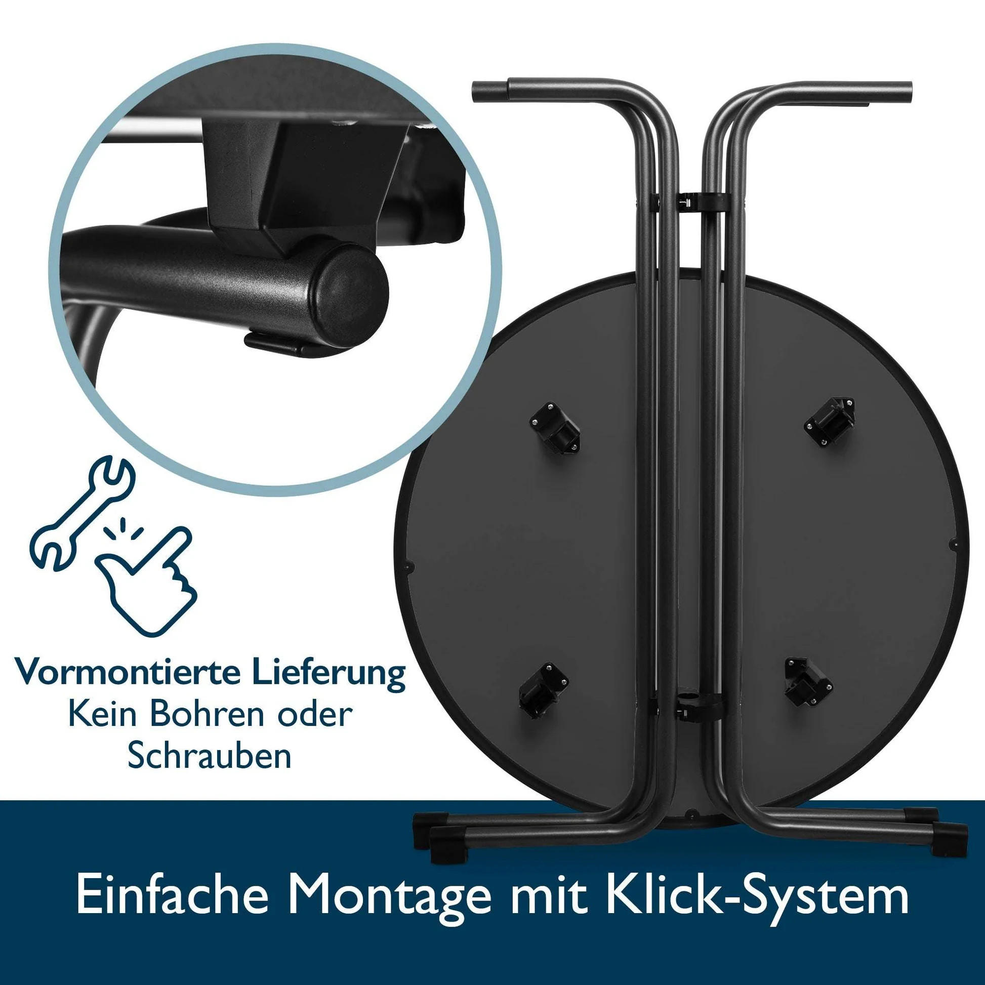 STEHTISCH Bellini Ø 60cm Schwarz mit Stella Stehtischhusse Ø 60cm Anthrazit - Anthrazit, Metall (60/60/110cm) - Beautissu 