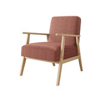 SESSEL Retro Cord - Naturfarben/Rosa, Holz/Textil (59/76/67cm) - MIRJAN24