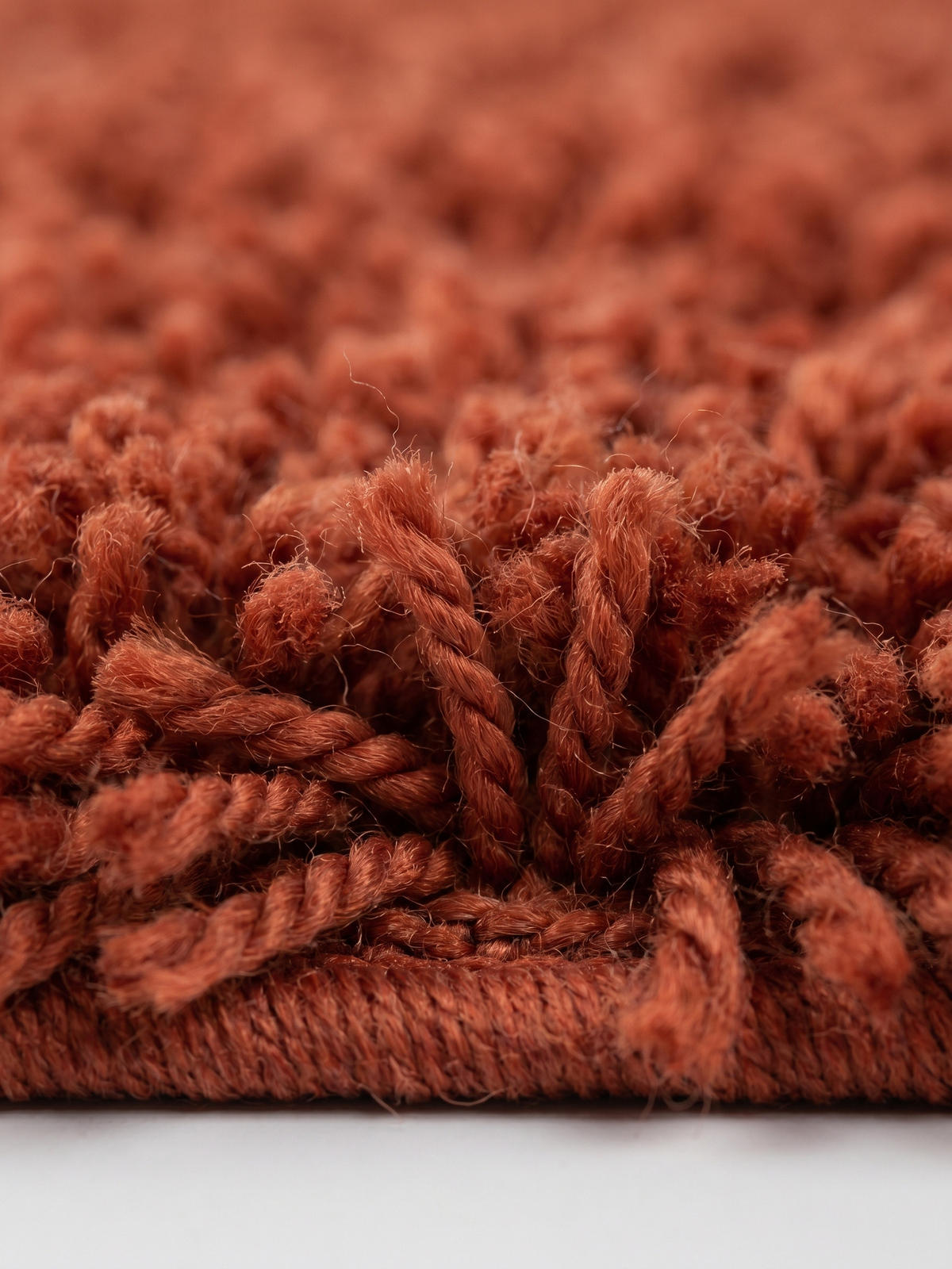 HOCHFLORTEPPICH RHEIN, einfarbig, aus Polypropylen, Terrakotta, Ø 120 cm - Orange, Textil (120/120cm) - KADIMA DESIGN