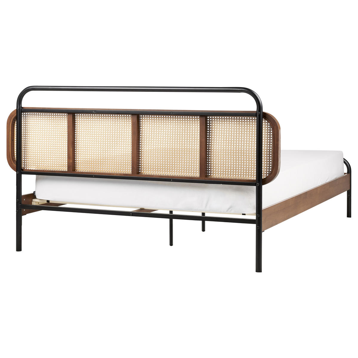 BETT mit Lattenrost 180/200 cm Dunkelbraun Boussicourt - Dunkelbraun/Schwarz, Holz (180/200cm) - Beliani