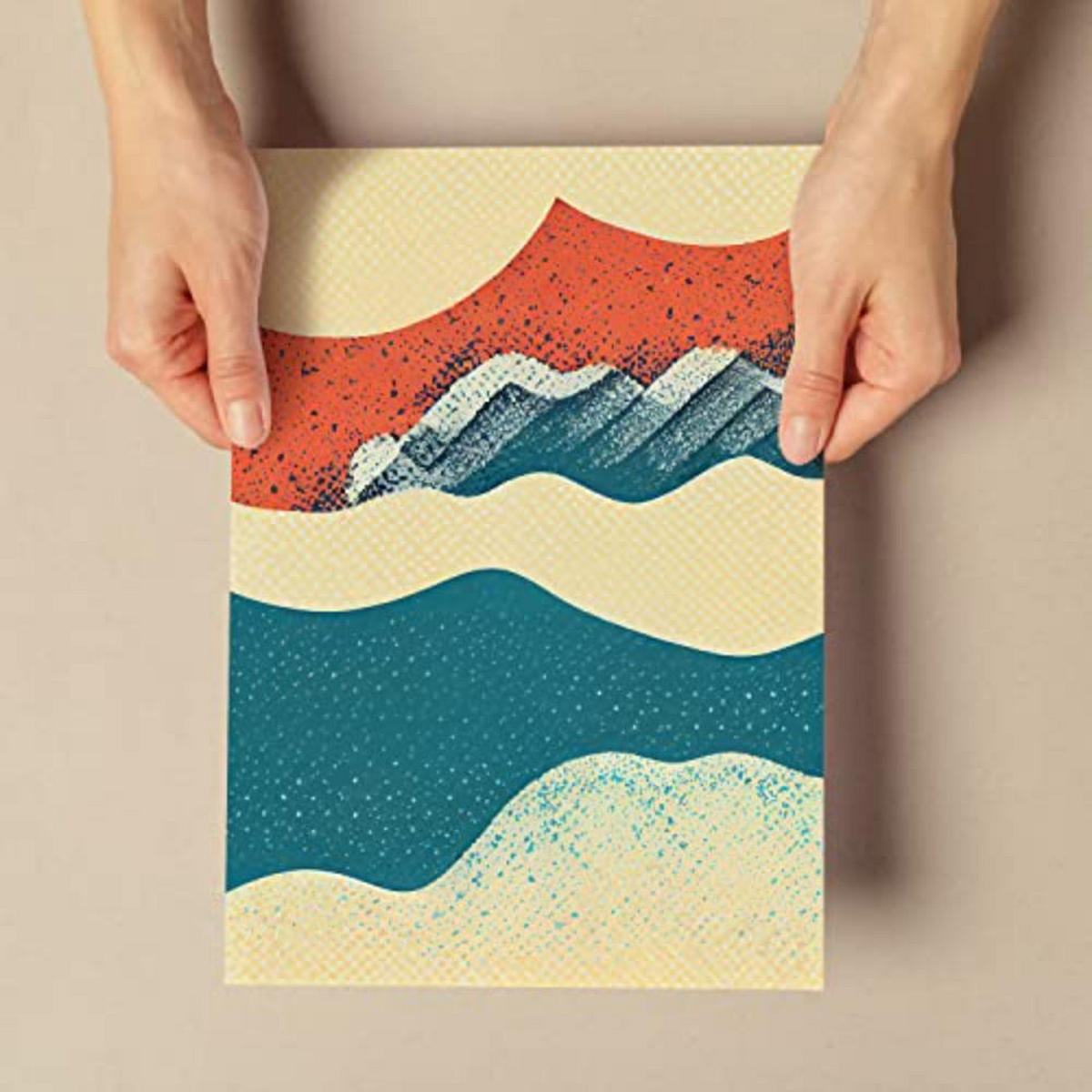 POSTER Set mit 4 Abstrakt Wellen Moderne Galaxien A4 Rahmenlos - Klar, Papier (29.7/3cm) - Nacnic