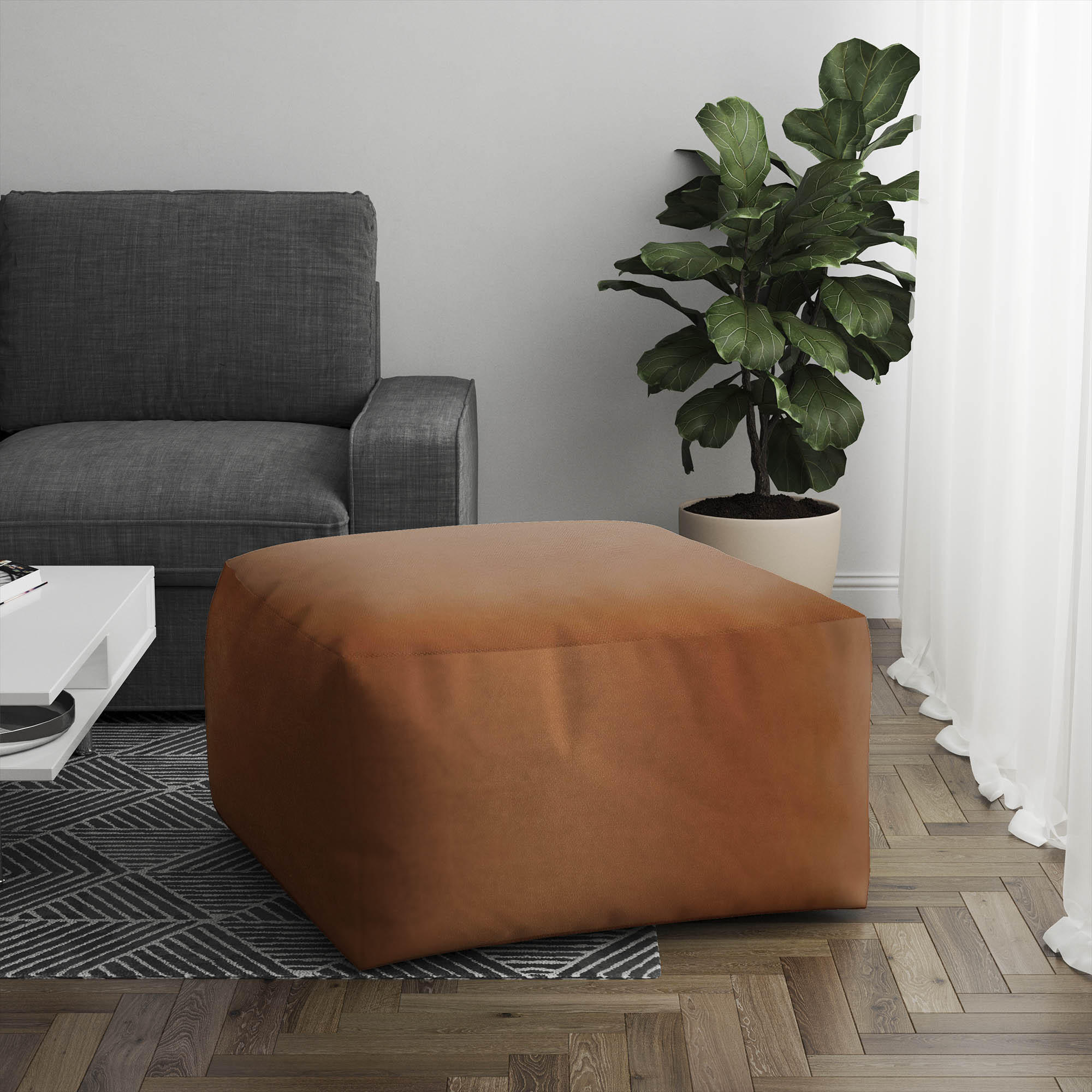 SITZSACK COMFORT Samtstoff Pumpkin Spice - Dunkelorange, Textil (70/40/70cm) - Dreamroots