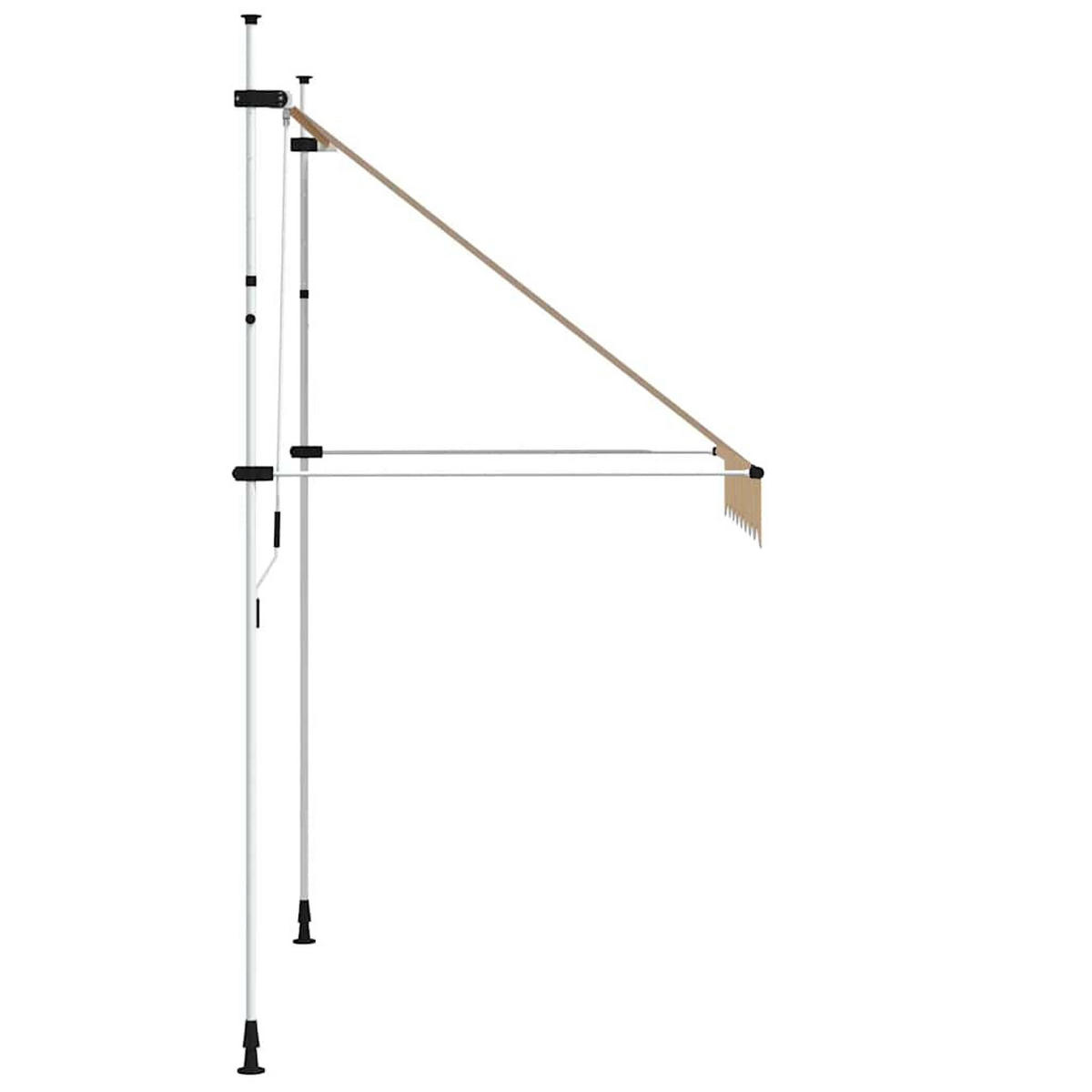 EINZIEHBARE Markise Handbetrieben 200 Cm Orange/Weiß Gestreift - Orange, Textil (200/1/1cm) - vidaXL