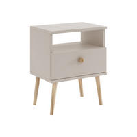 NACHTSCHRANK NATURA 44x31 cm, Kaschmir, mit Schublade und Fach - Creme, Holzwerkstoff (44/55.5/31cm) - Excellent Home