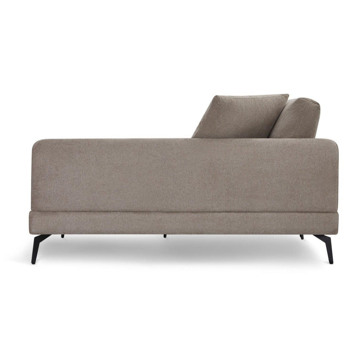 ECKSOFA Webstoff Beige - Beige/Schwarz, Textil/Metall (290/95cm) - Furnhouse