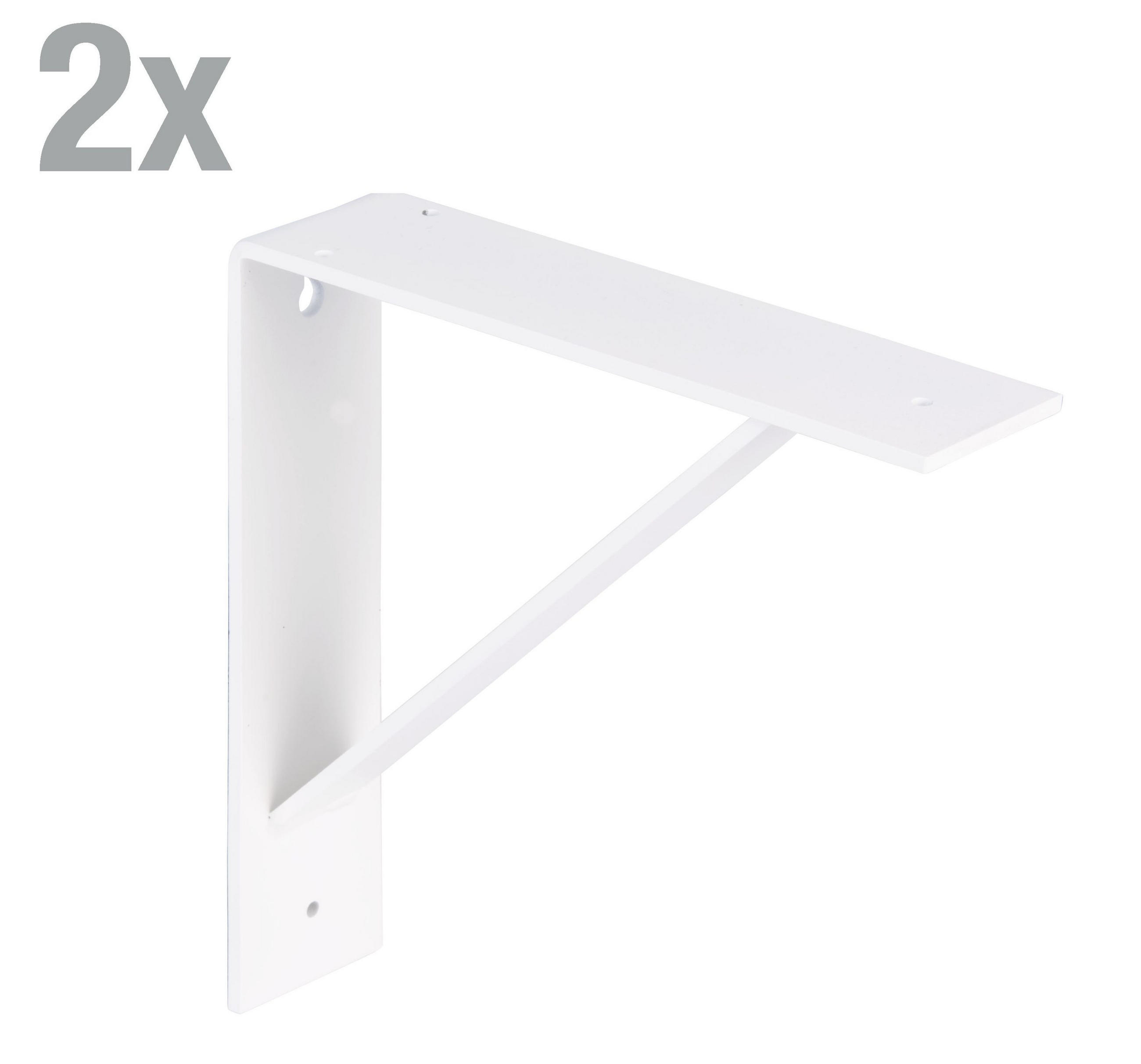 REGALTRÄGER als 2er Set Sam, Stahl in verschiedenen Trendfarben - Weiß, Metall (5/20.5/20.5cm) - Alberts