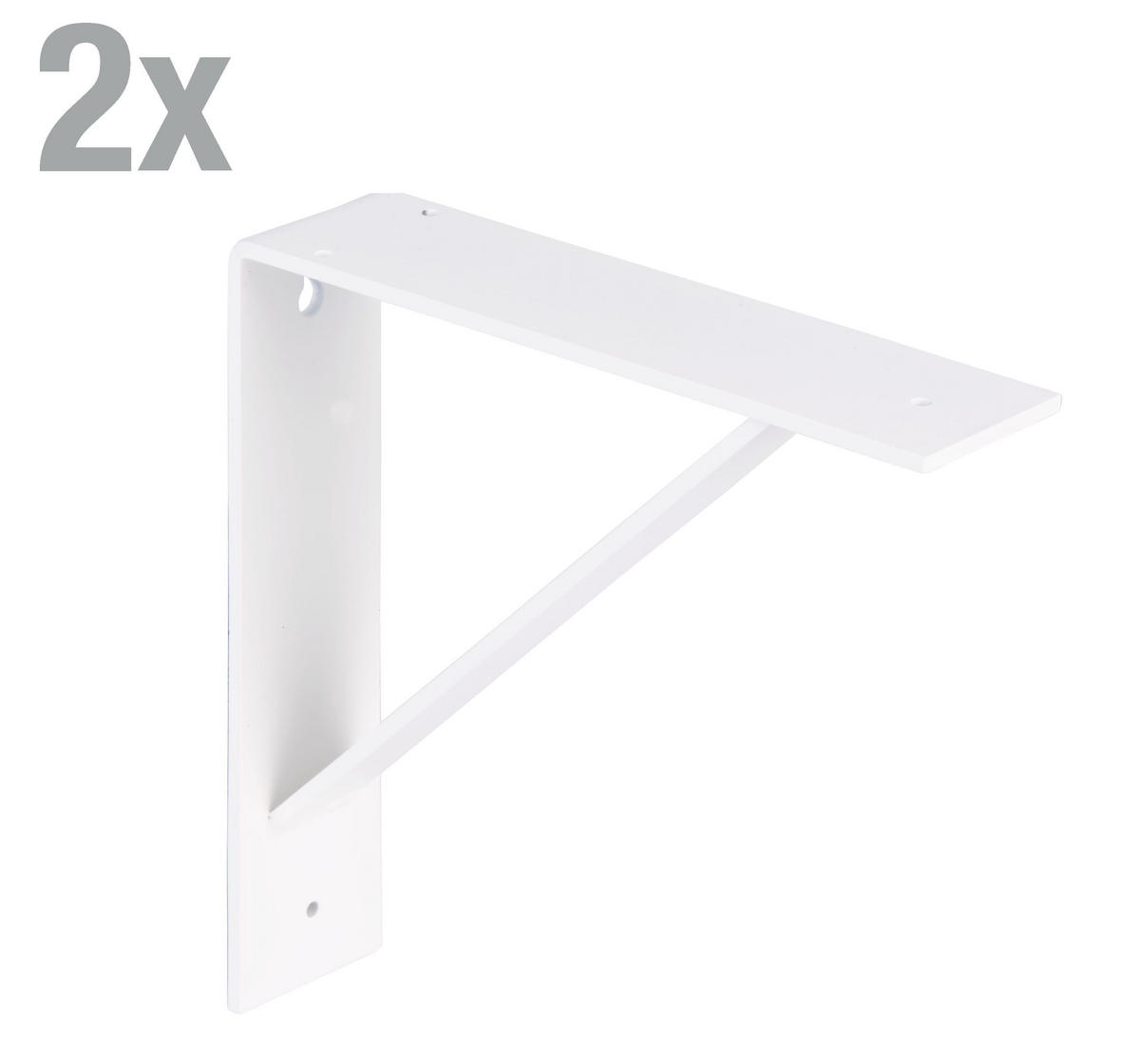REGALTRÄGER als 2er Set Sam, Stahl in verschiedenen Trendfarben - Weiß, Metall (5/20.5/20.5cm) - Alberts