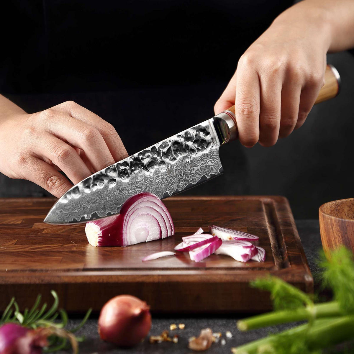 SANTOKUMESSER 17 cm - Braun, Holz/Metall (31cm) - Wakoli