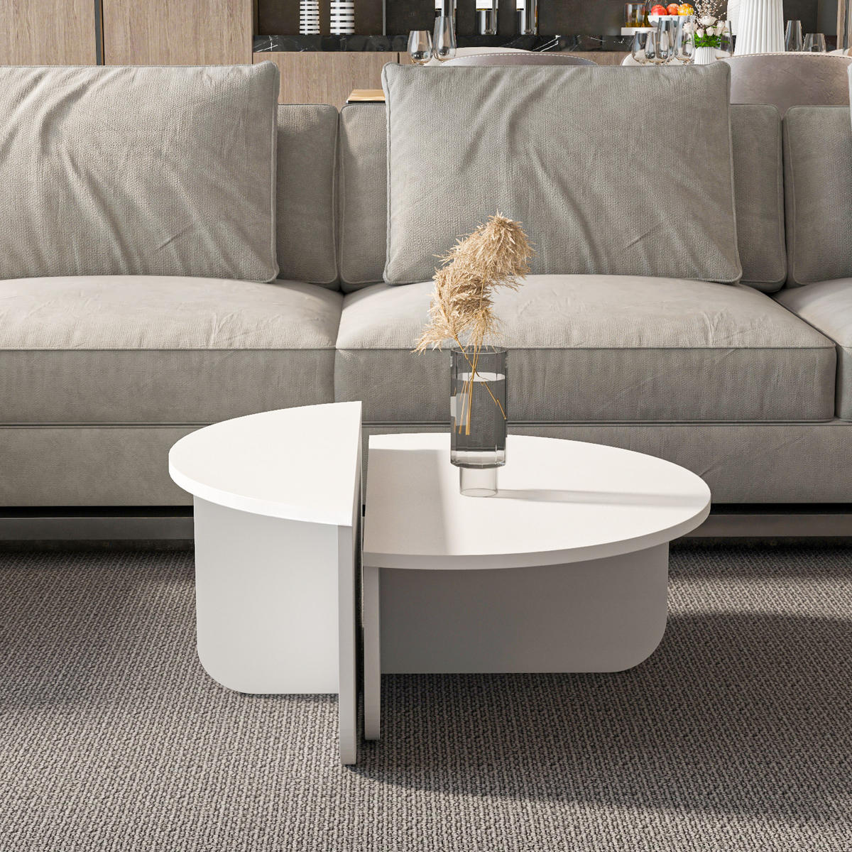 COUCHTISCH-SET Alves Weiß - Weiß, Holzwerkstoff (68/72/33.8cm) - Decorotika
