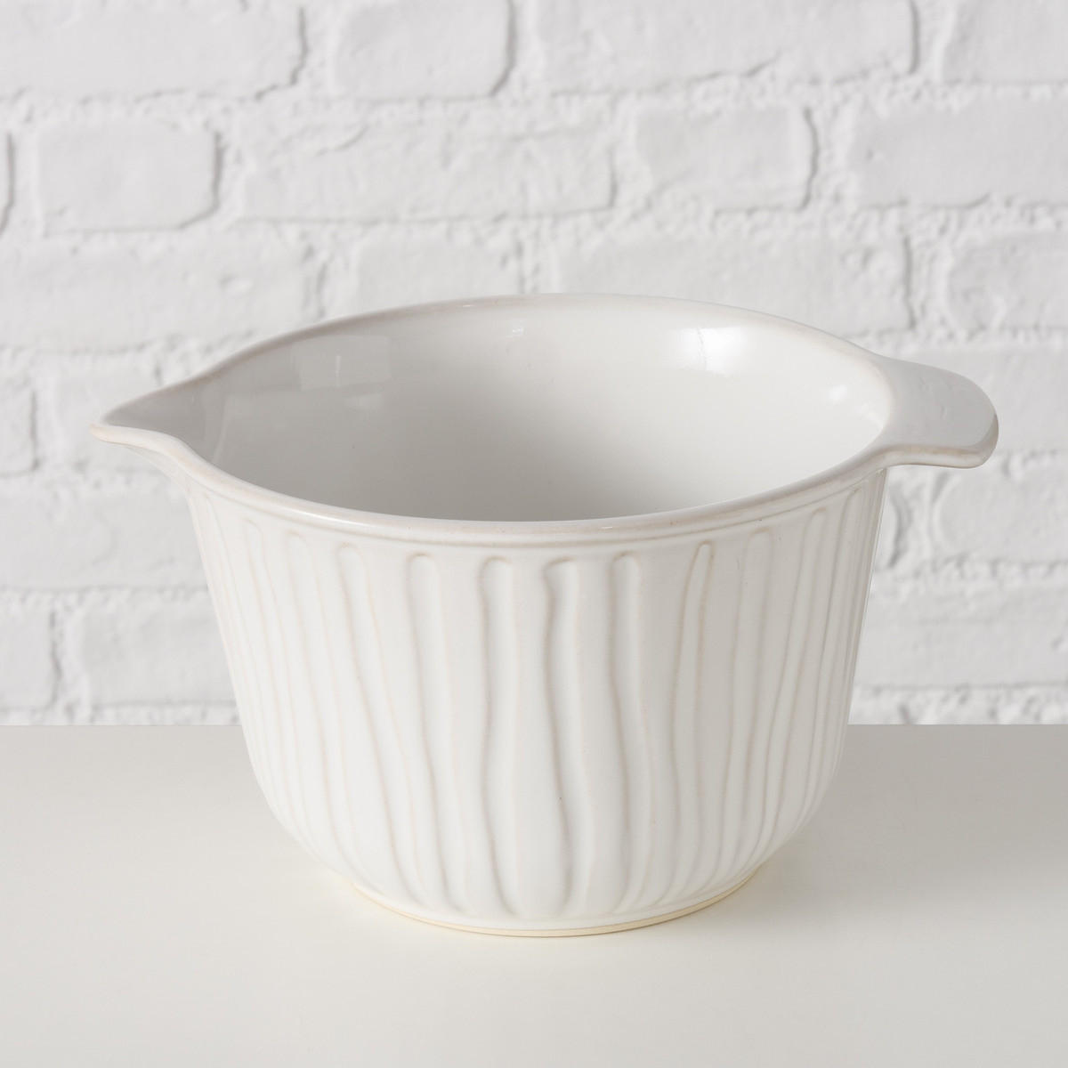 KERAMIKSCHALE Evyna 2500 ml - Weiß, Keramik (25.3cm) - Boltze Home