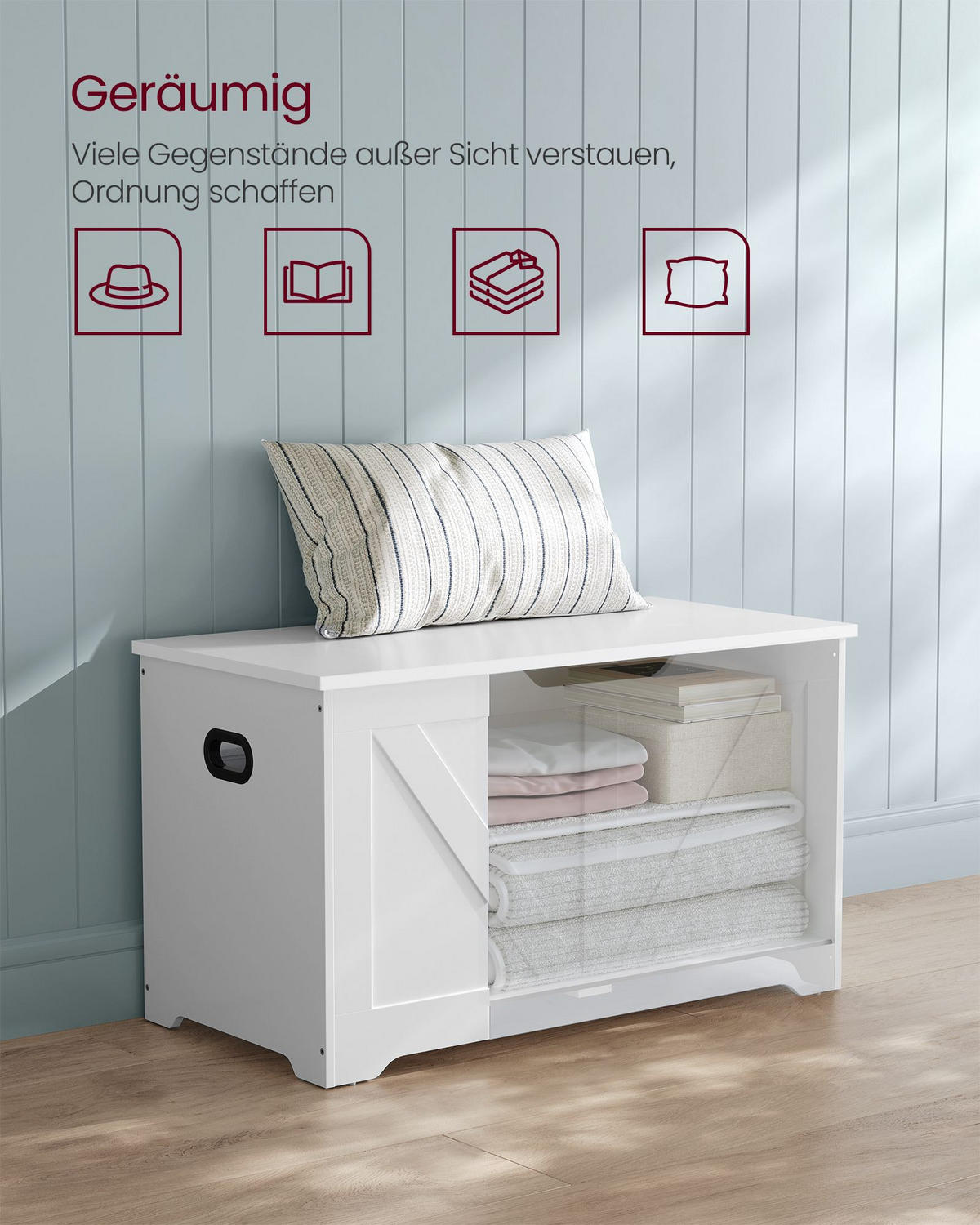 SITZBANK OUAGADOUGOU - Weiß, Holzwerkstoff (80/46/40cm) - Hansiro