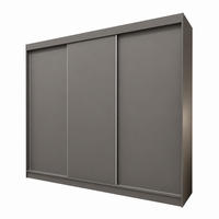 KLEIDERSCHRANK Steria 240 cm Graphit Griffe silber - Graphitfarben, Holzwerkstoff (240/216/61cm) - KS Home Concept