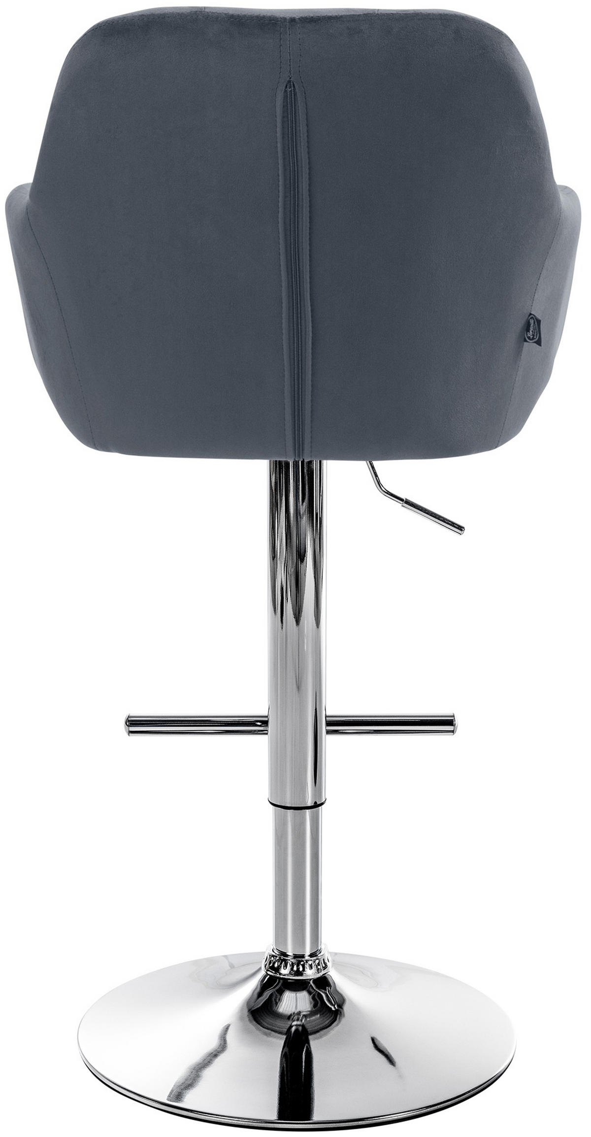 BARHOCKER Nardo Samt chrom dunkelgrau - Chromfarben/Grau, Textil/Metall (57/118/59cm) - TPFLiving