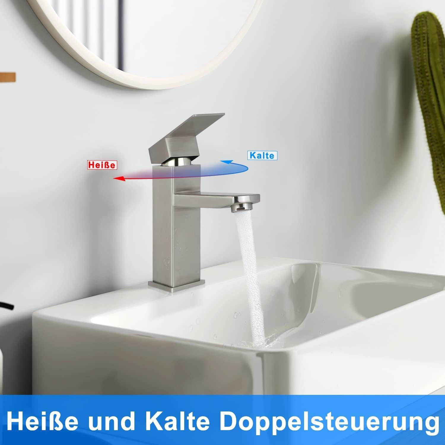 WASCHTISCHARMATUR Fairbanks 17.3/10/17.4 cm - Silberfarben, Metall (10/17.4/17.3cm) - Nettlife