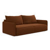 3-SITZER SOFA mit Schlaffunktion Samt Stoff Orange - Terracotta/Schwarz, Kunststoff/Textil (216/86/105cm) - Makamii