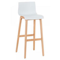 BARHOCKER Holz weiß - Eukalyptusholzfarben/Weiß, Holz (41/101/46cm) - CLP