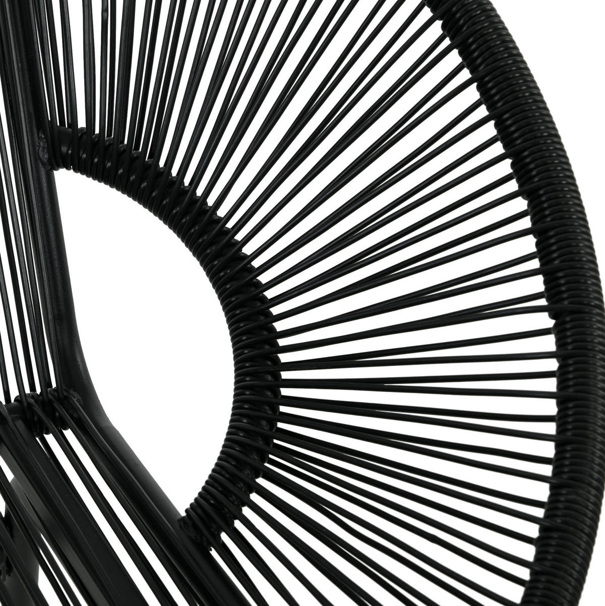 GARTENBANK aus PE-Rattan 132x72x83 cm Schwarz mit hoher Rückenlehne und Stahlrahmen - Schwarz, Kunststoff (132/83/72cm) - Modfu