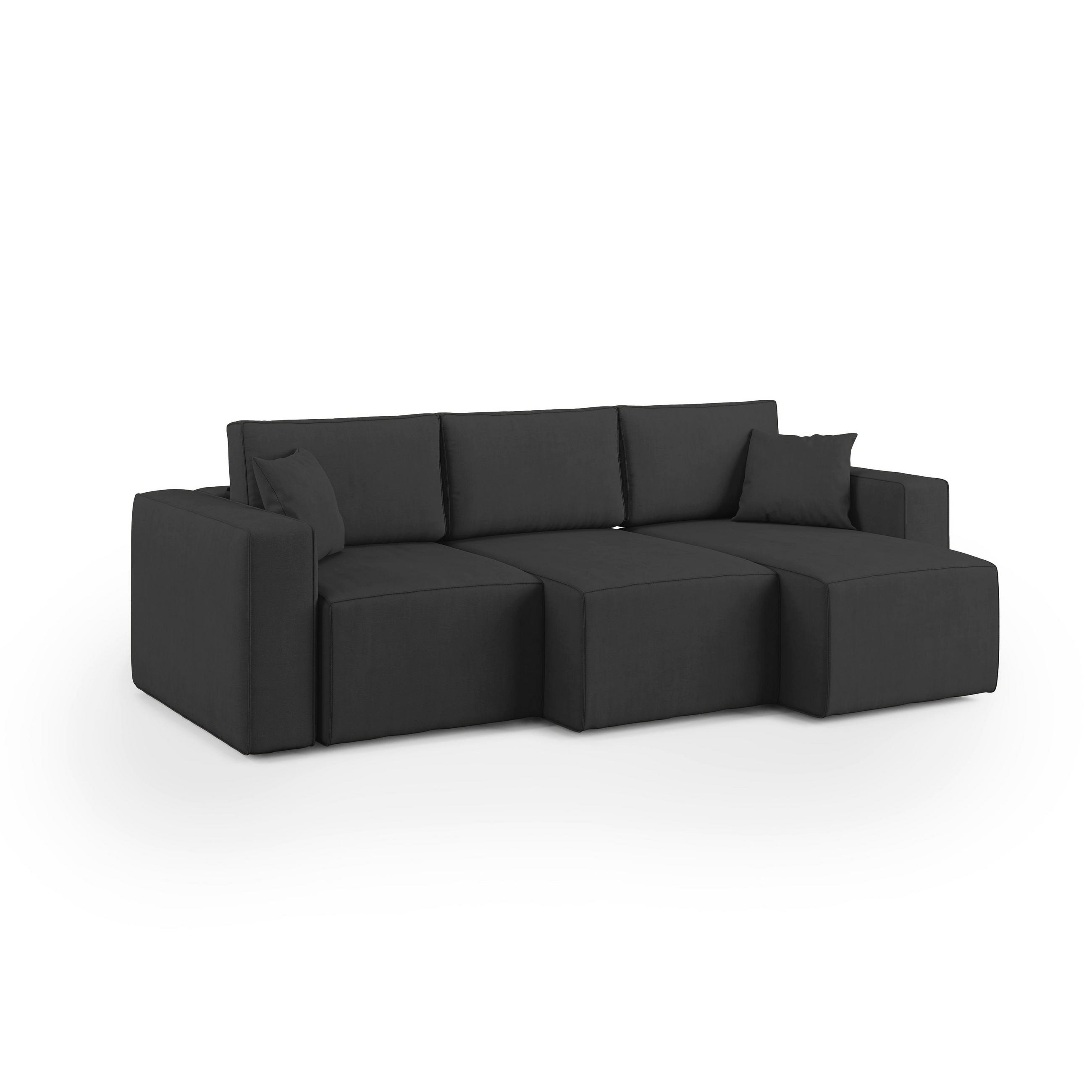 LINEARSOFA Morfeo - Schwarz, Textil (245/86/99cm) - Divani.store