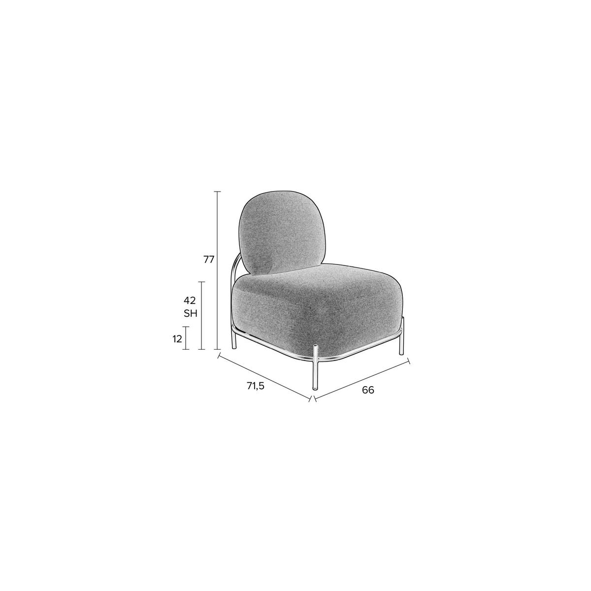 LOUNGESESSEL aus Bouclé-Stoff - POLLY - color_white_ivory - Ecru/Creme, Textil (72/77/66cm) - Drawer