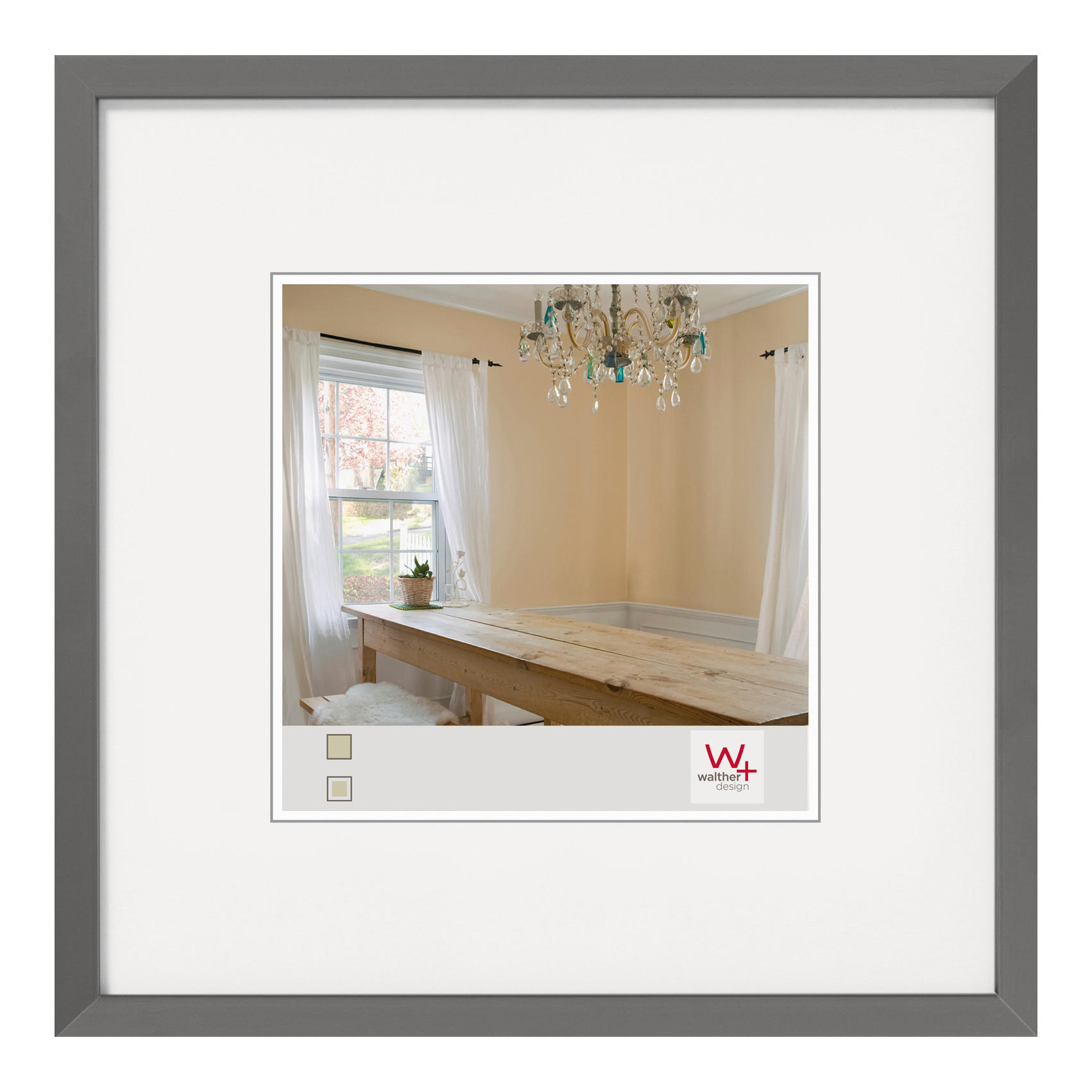 BILDERRAHMEN Peppers Holzrahmen 13x13 Grau - Grau, Holzwerkstoff (15.5/15.5/1.5cm) - walther design