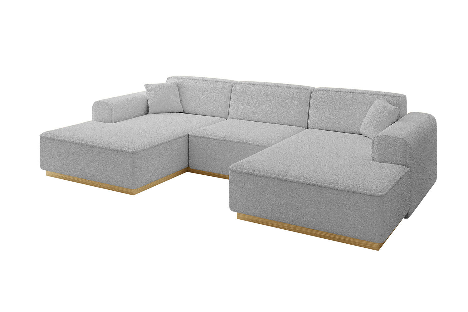 WOHNLANDSCHAFT IREA-U1-v2 - 297x165x81 cm Hellgrau - Hellgrau, Holzwerkstoff/Textil (297/81/165cm) - ALTDECOR