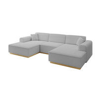 WOHNLANDSCHAFT IREA-U1-v2 - 297x165x81 cm Hellgrau - Hellgrau, Holzwerkstoff/Textil (297/81/165cm) - ALTDECOR