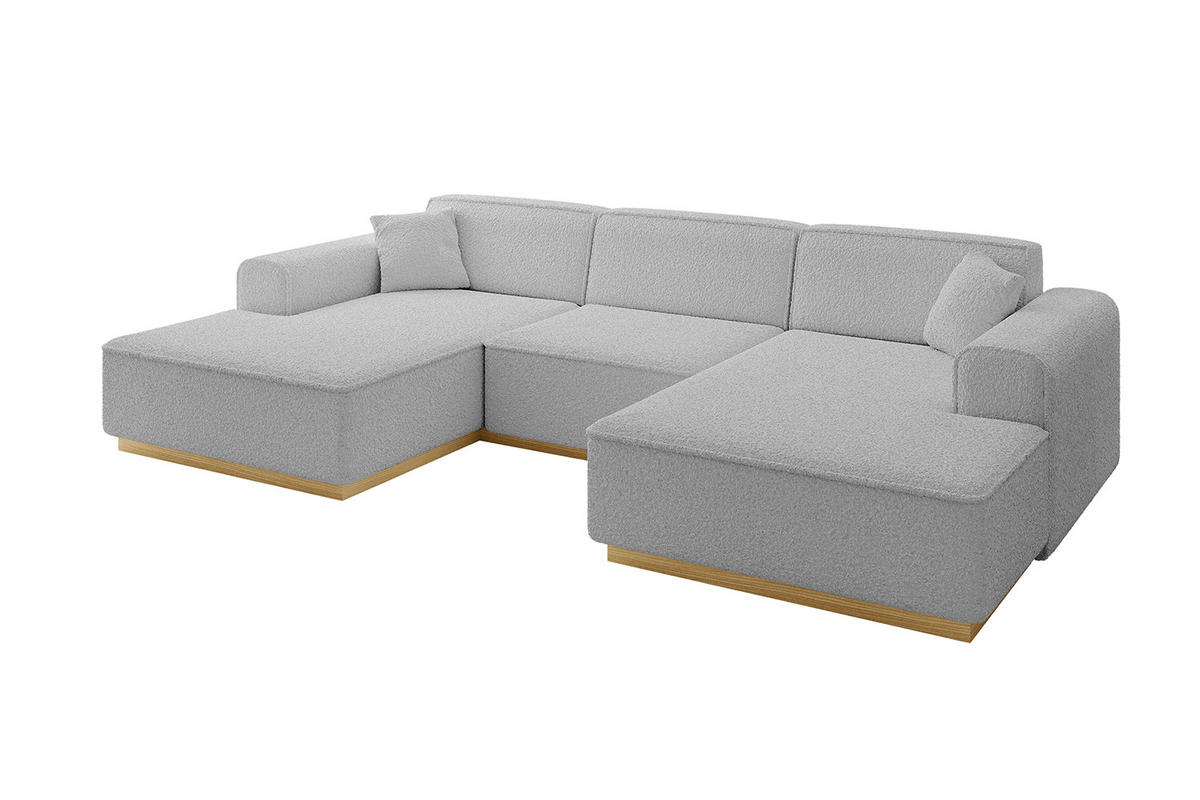 WOHNLANDSCHAFT IREA-U1-v2 - 297x165x81 cm Hellgrau - Hellgrau, Holzwerkstoff/Textil (297/81/165cm) - ALTDECOR