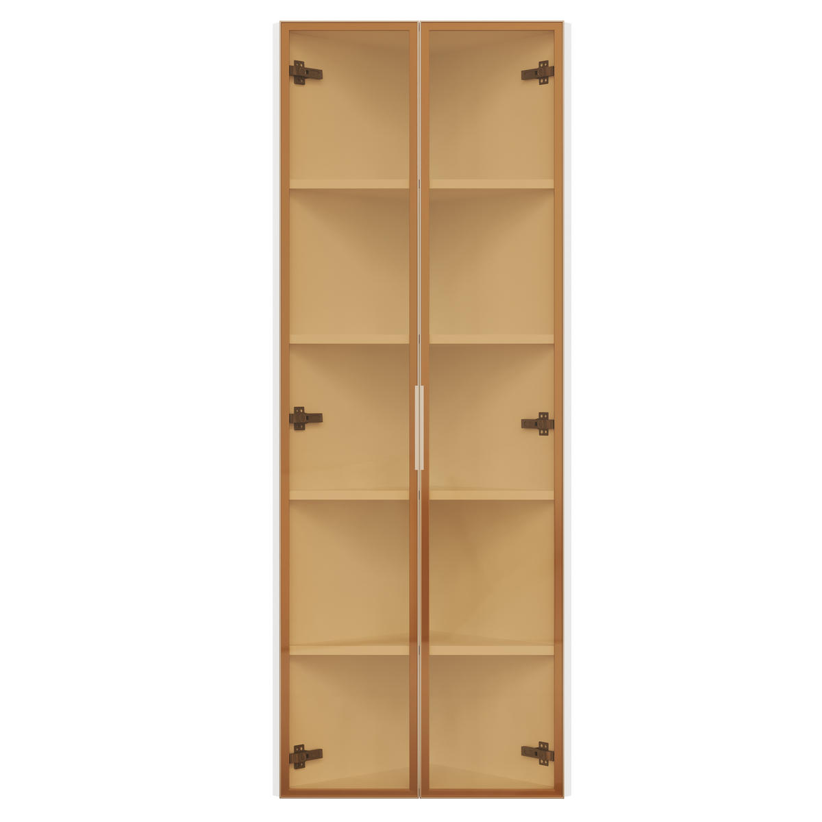 VITRINE 62cm Weiß Glas LED Eckvitrine modern - Weiß, Holzwerkstoff (62/160/35cm) - FLIEKS
