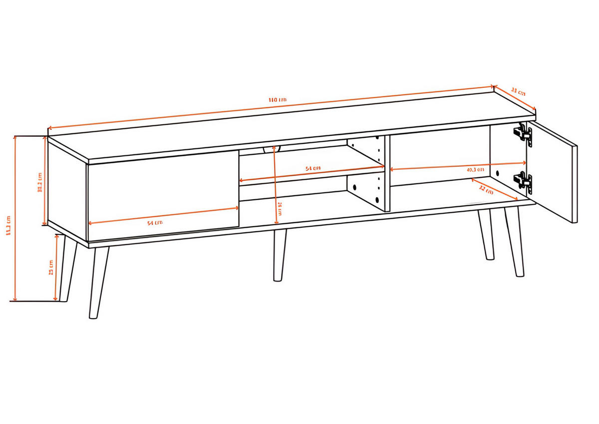 NÍZKA SKRÍŇKA Toronto II 35/55,2/160 cm - biela/dub sonoma, kompozitné drevo (35/55/160cm) - RAUMHIRSCH FURNITURE