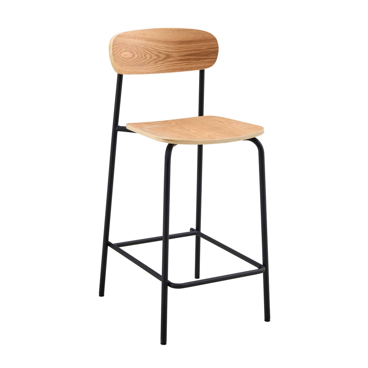 BARHOCKER 2-tlg., Schwarz - Schwarz, Metall (42/96/50cm) - Oviala