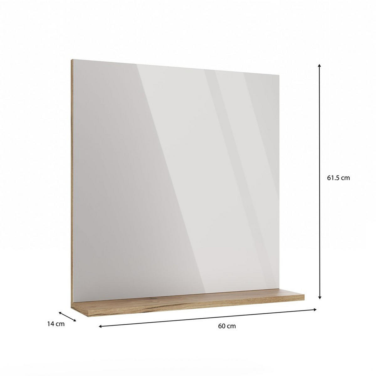 NÁSTENNÉ ZRKADLO Dub Evoke 60/61/14 - farba duba, kompozitné drevo (60/61/14cm) - RAUMHIRSCH FURNITURE