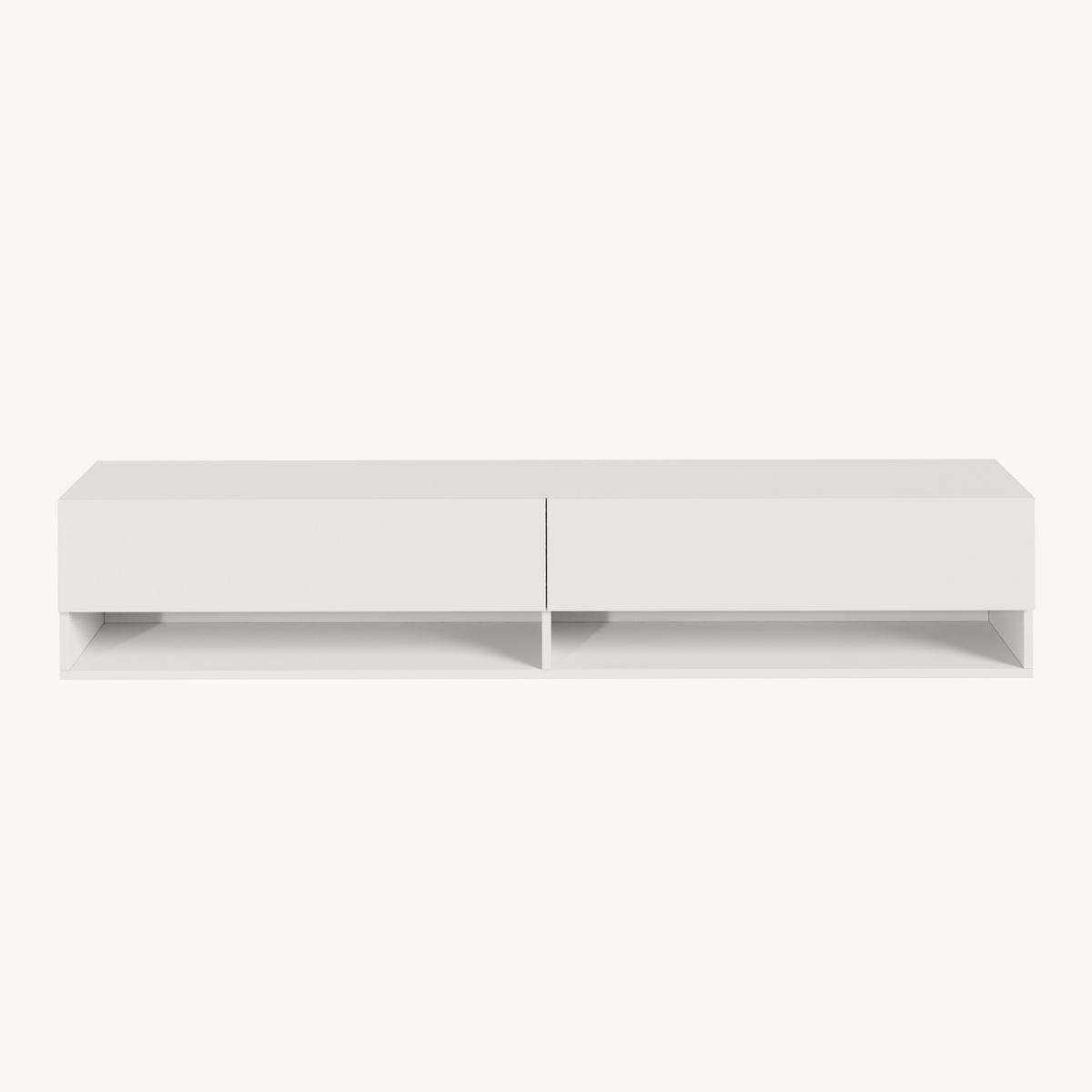 HÄNGELOWBOARD Halmstad - Weiß, Holzwerkstoff (160/30/31cm) - [en.casa]