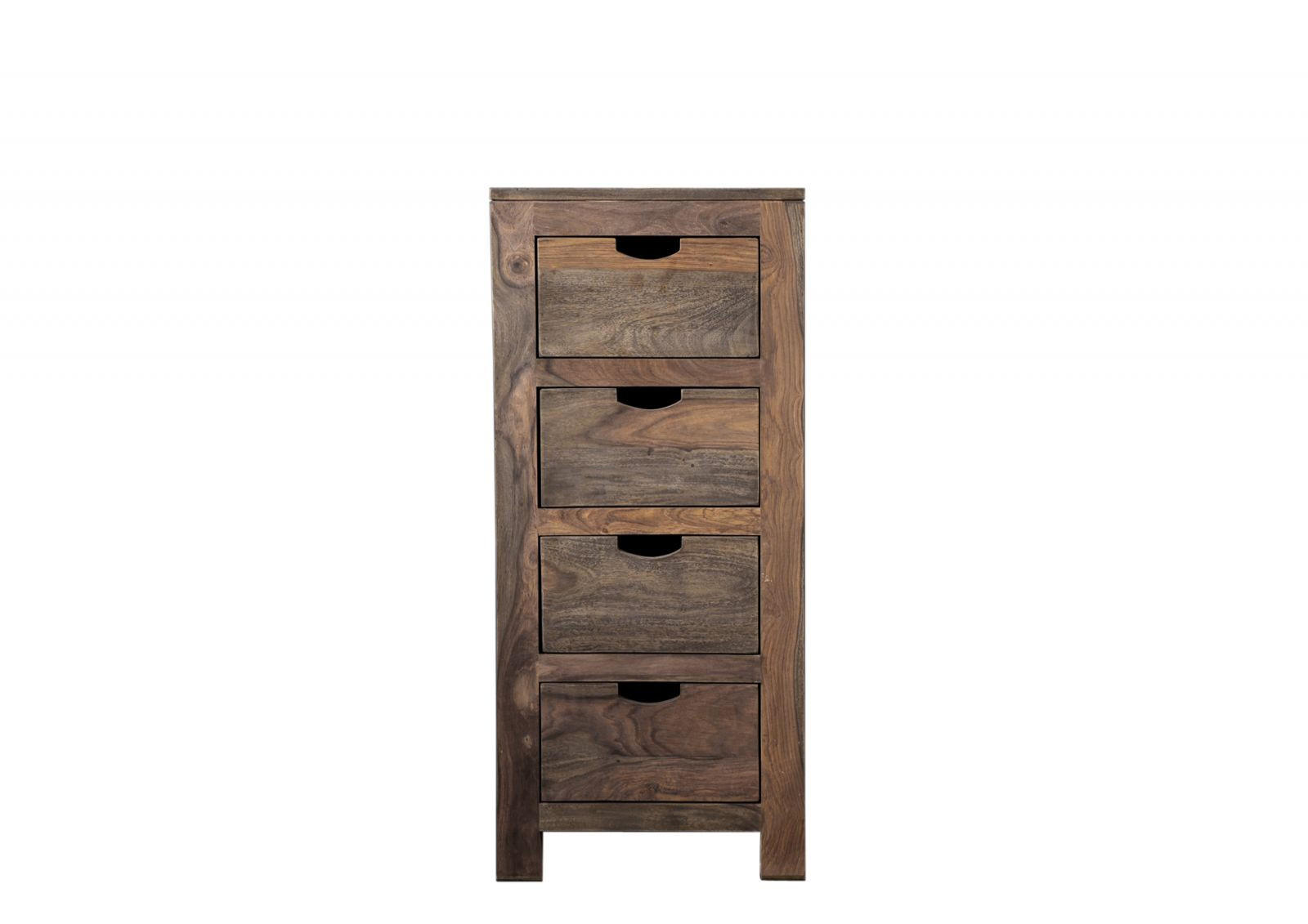 KOMMODE Sheesham 45x40x100 grau geölt NATURE GREY #54 - Grau, Holz (45/100/40cm) - Massivmoebel24