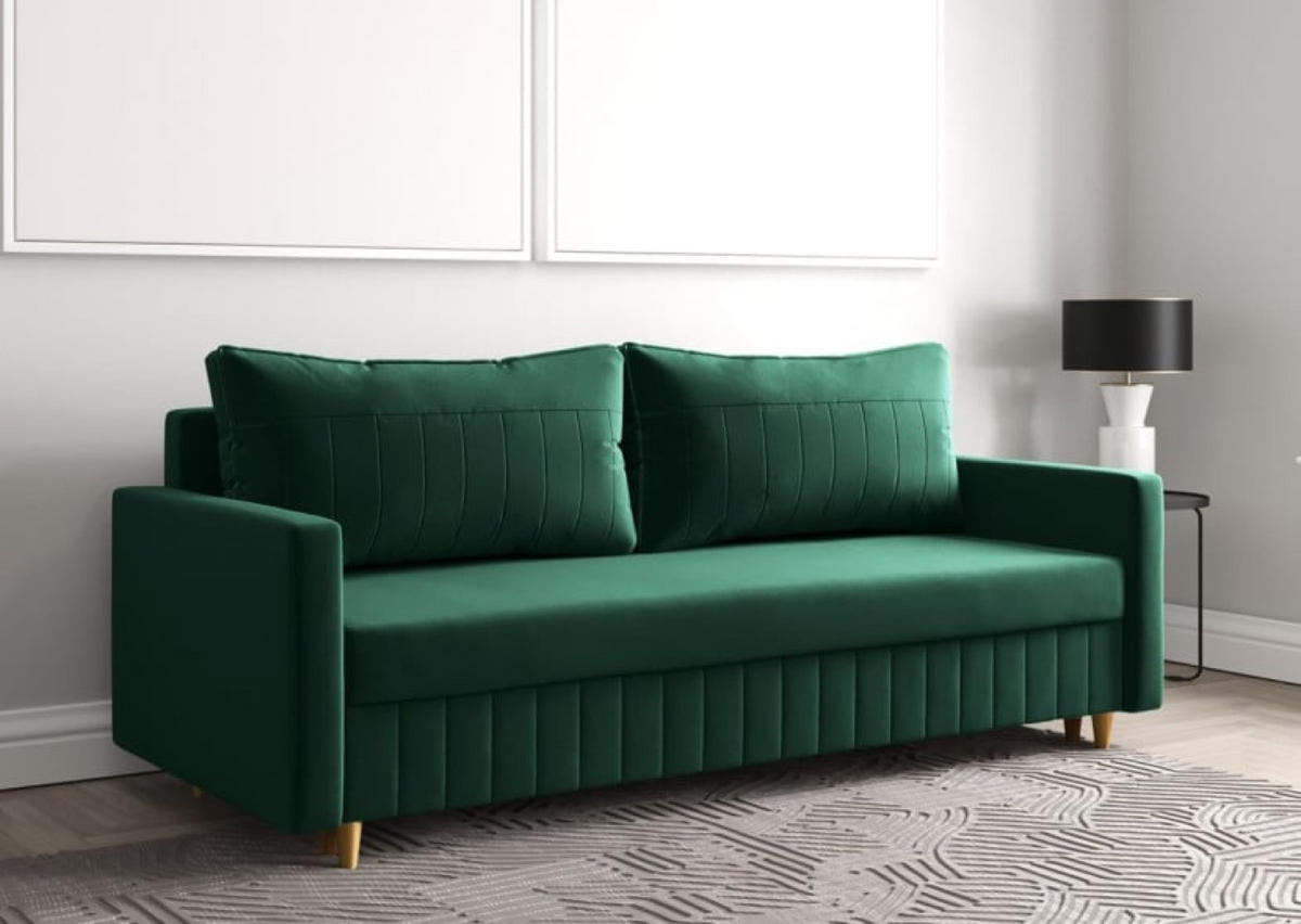 SOFA Grün MARO Mit Schlaffunktion - Grün, Textil (217/92/85cm) - Sepro Meble