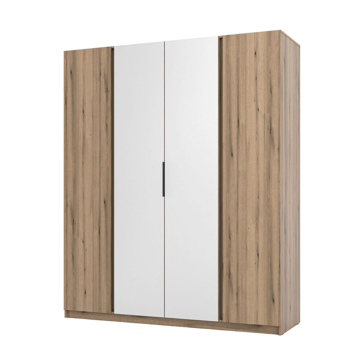 DREHTÜRENSCHRANK CAGLIARI 200/239/61,9cm 4-türig mit Spiegel Goldfarben - Goldfarben, Holzwerkstoff (200/239/61.9cm) - MASSENO