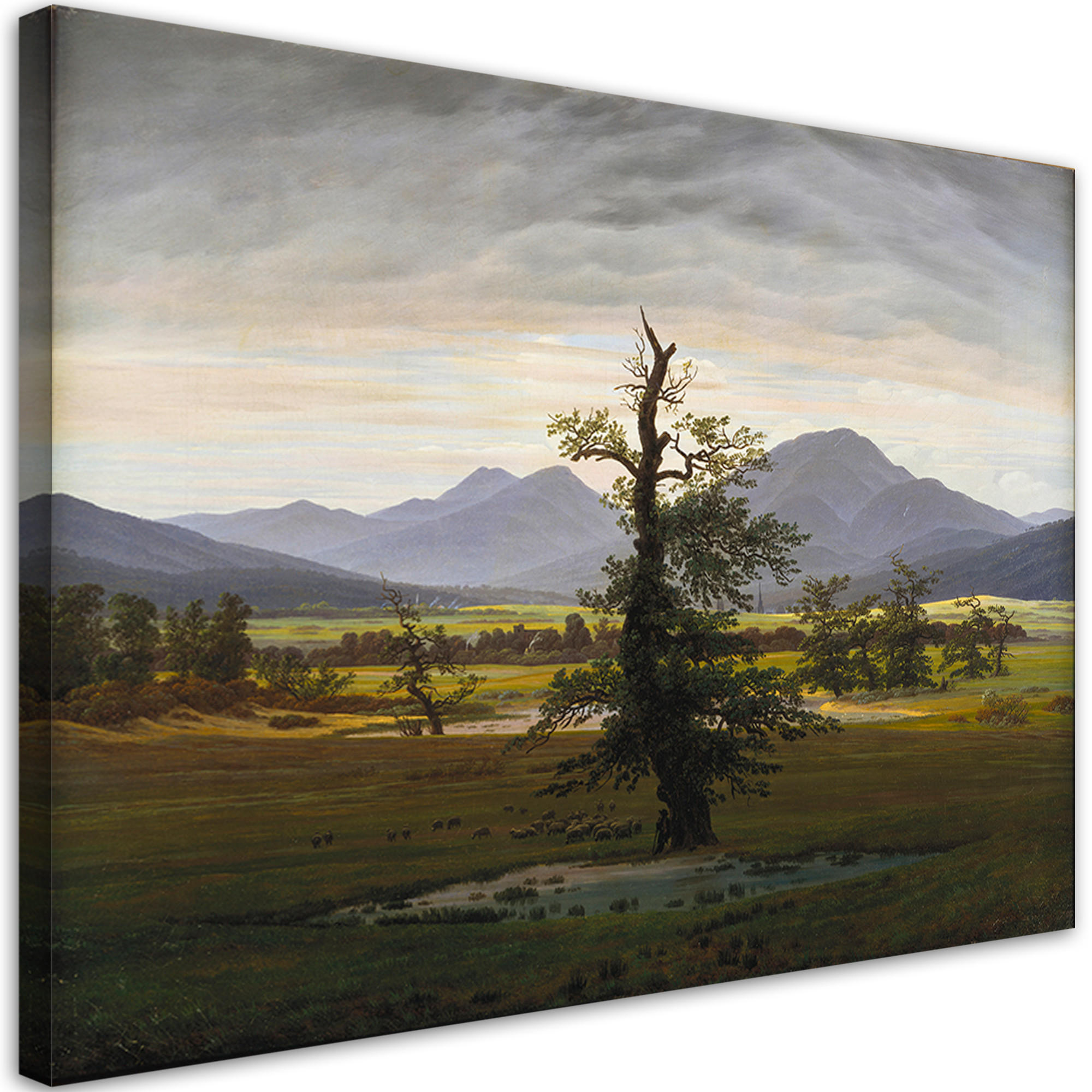 WANDBILD einsamer baum caspar david friedrich - Multicolor, Textil (60/40cm) - Feeby