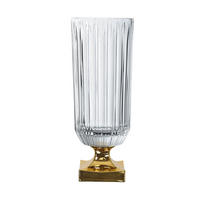 GLASVASE Vase Minerva Gold auf Fuß, Kristallglas, 40 cm - Goldfarben, Glas (16/40.3/16cm) - Nachtmann