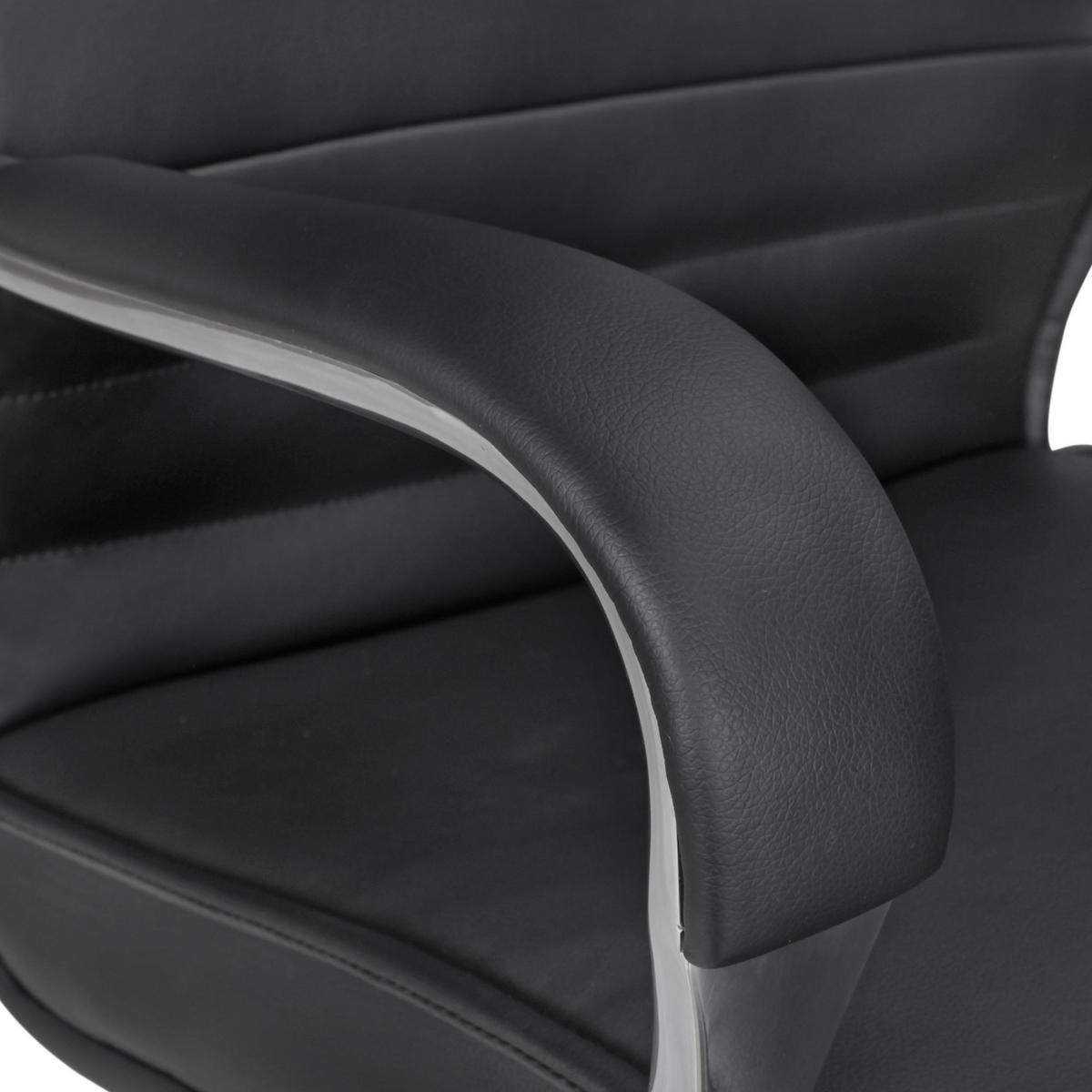 CHEFSESSEL XXL Kunstleder ergonomisch höhenverstellbar bis 150 kg VENGA, Schwarz 61x60x126 cm - Silberfarben/Schwarz, Kunststoff/Textil (61/126/60cm) - KADIMA DESIGN