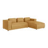 ECKSOFA Nova Honig Cord, Ottomane rechts - Schwarz/Honig, Holz/Kunststoff (262/176cm) - S-Style Möbel